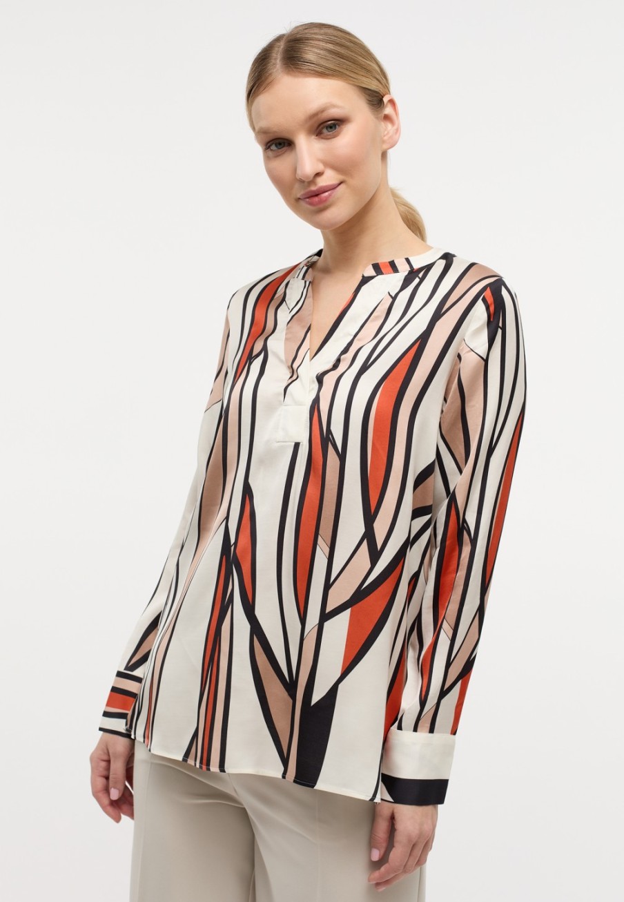 Damen ETERNA  | Bluse In Bedruckt Orange