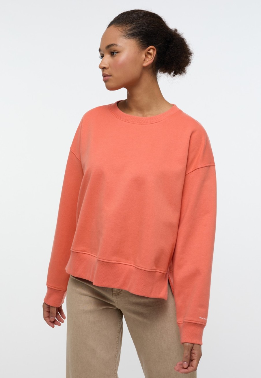 Damen ETERNA  | Strick Pullover In Unifarben Mandarine