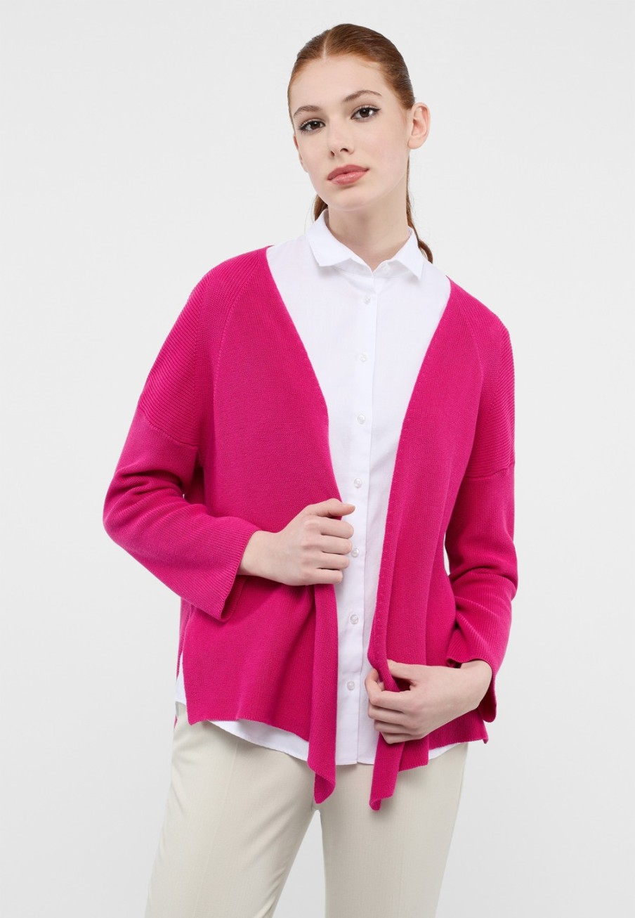 Damen ETERNA  | Strick Cardigan In Unifarben Pink