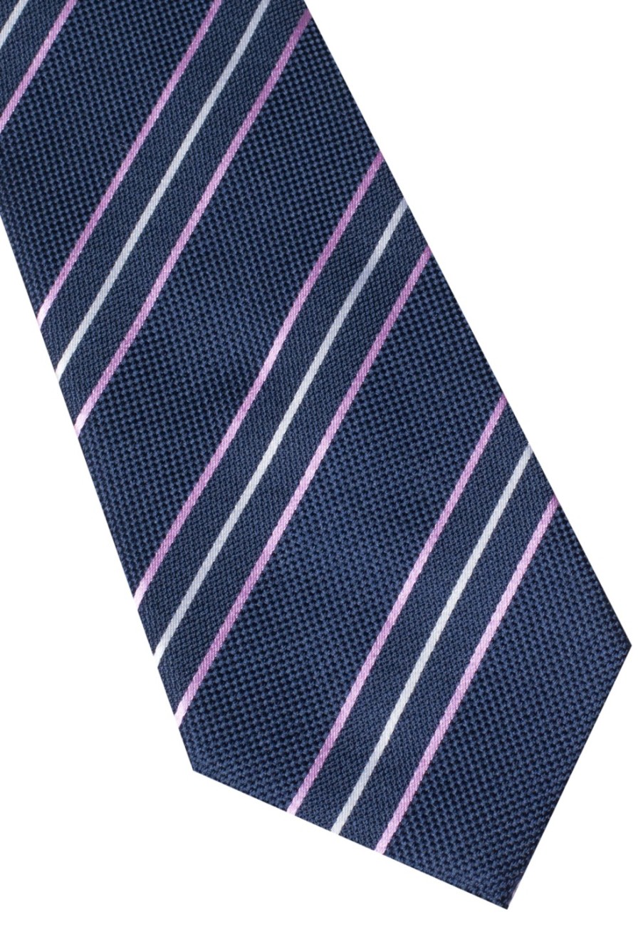 Herren ETERNA  | Krawatte In Gestreift Navy/Rosa