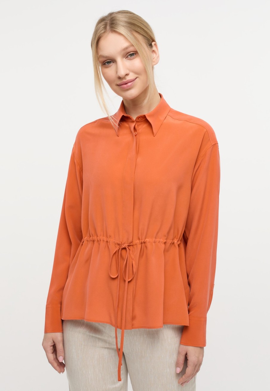 Damen ETERNA  | Bluse In Unifarben Orange