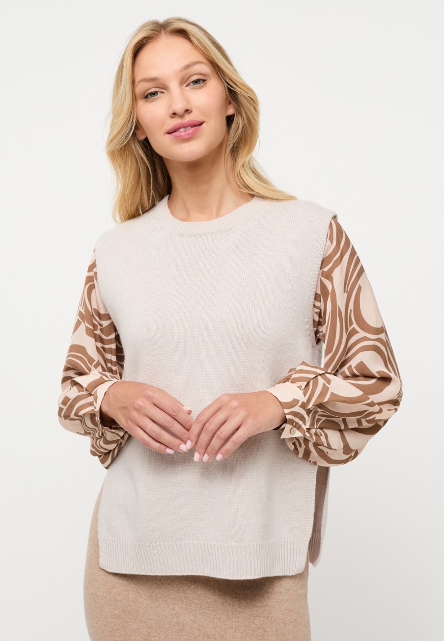 Damen ETERNA  | Strick Pullover In Unifarben Beige