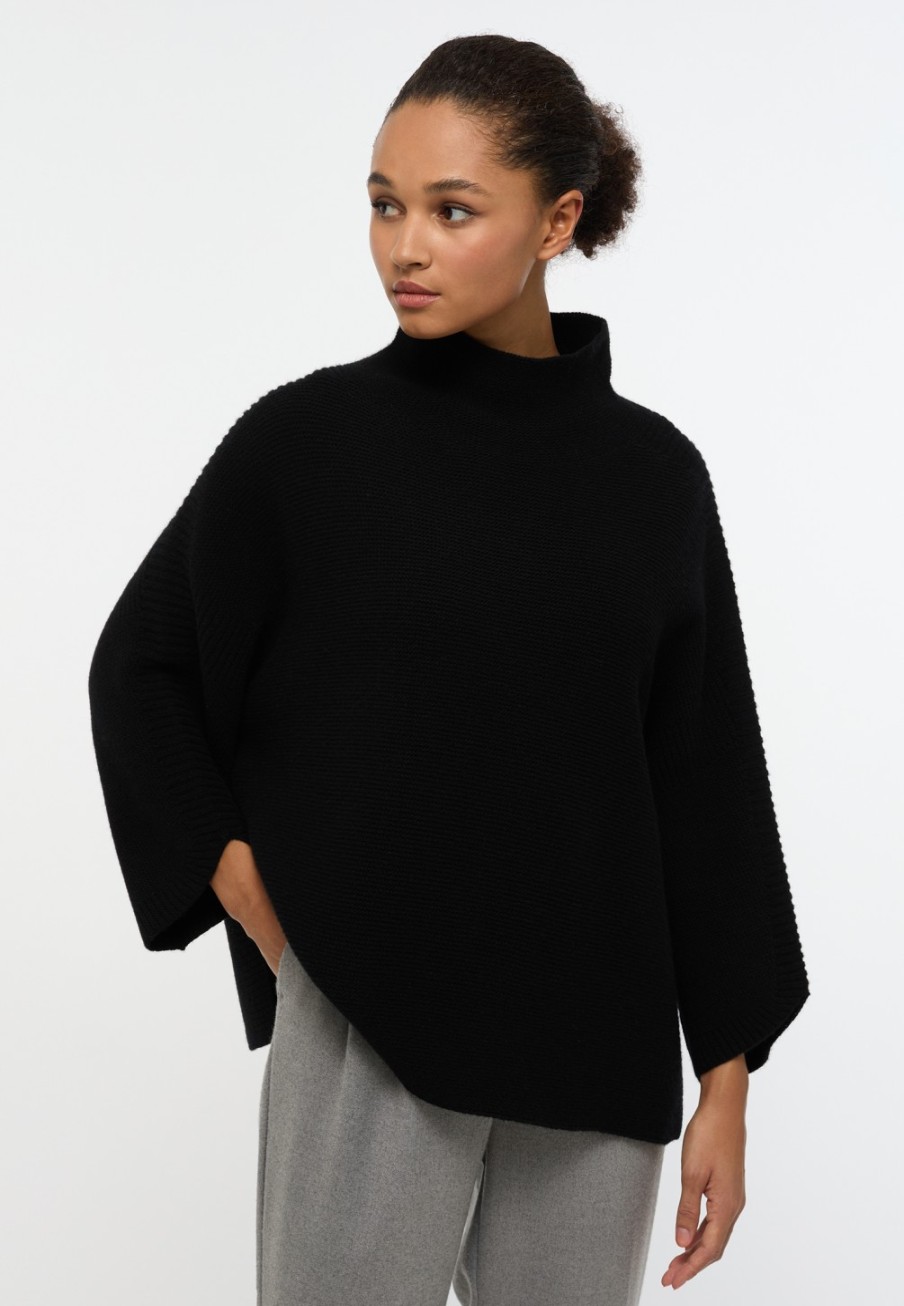 Damen ETERNA  | Strick Pullover In Unifarben Schwarz