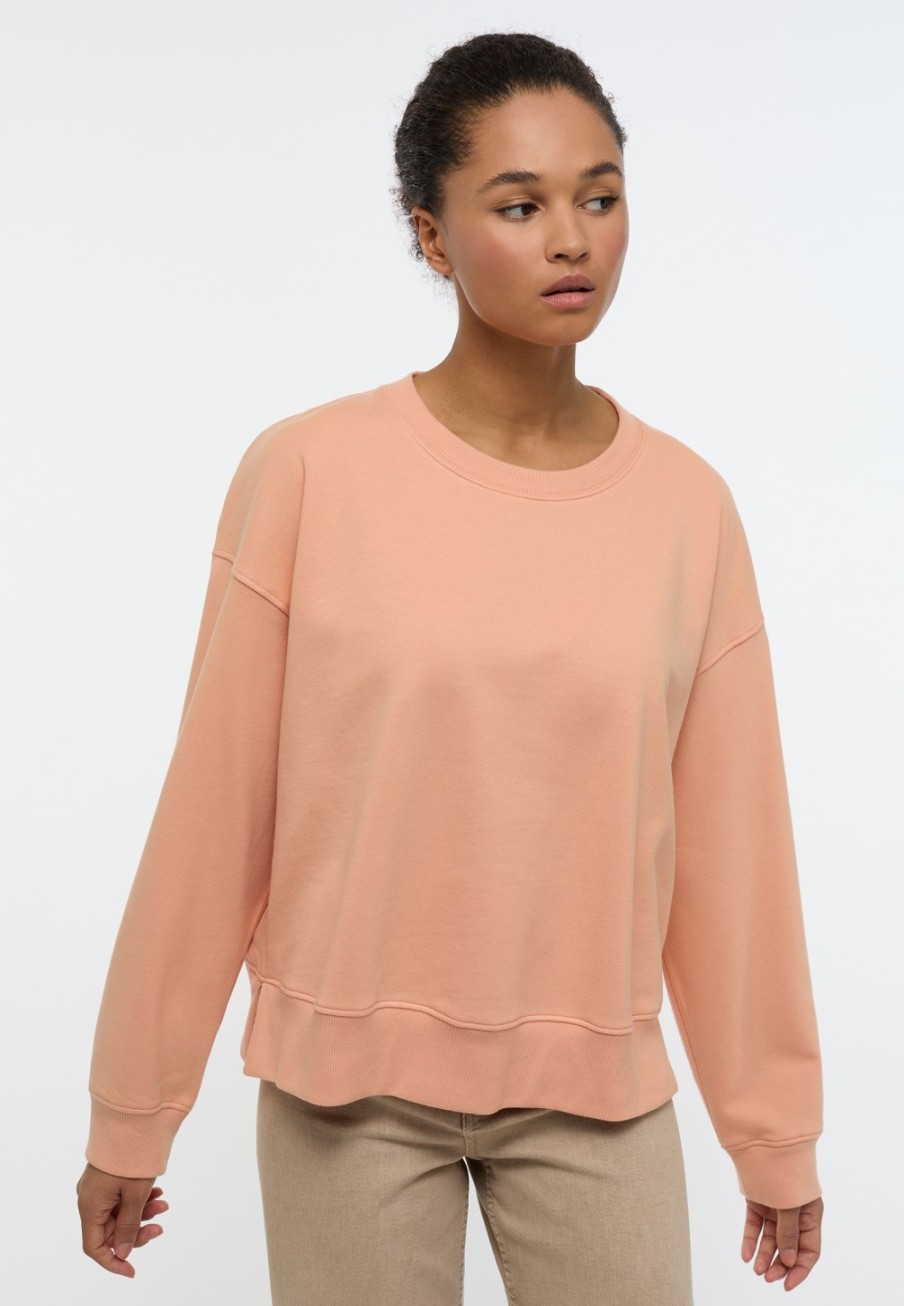 Damen ETERNA  | Strick Pullover In Unifarben Peach