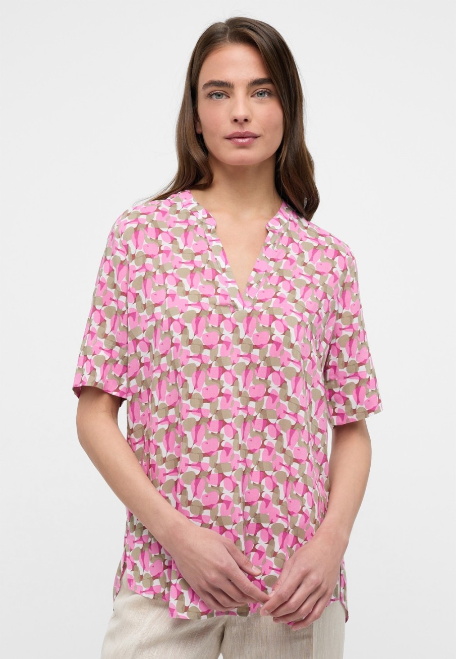 Damen ETERNA  | Bluse In Bedruckt Rosa