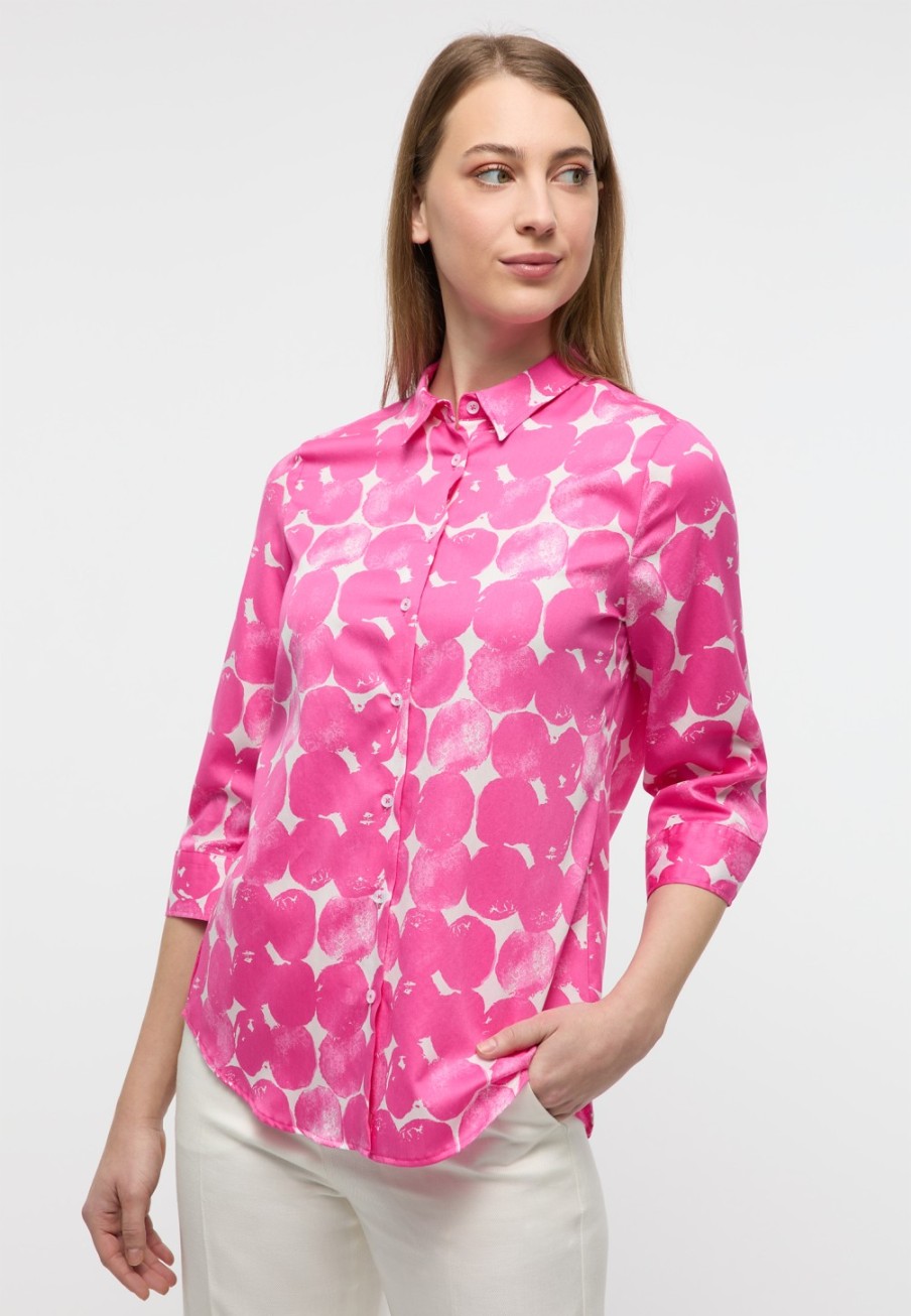 Damen ETERNA  | Bluse In Bedruckt Pink