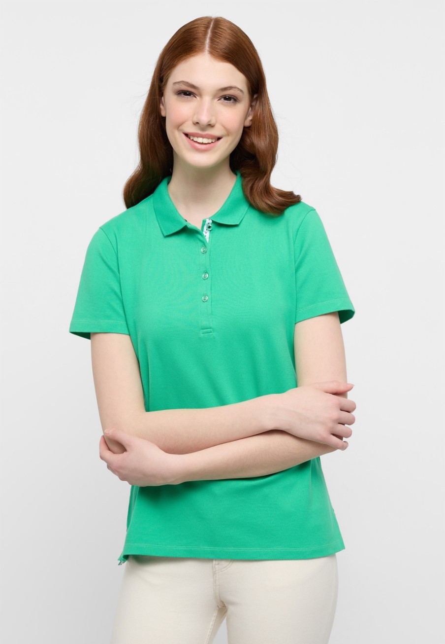 Damen ETERNA  | Poloshirt In Unifarben Grun