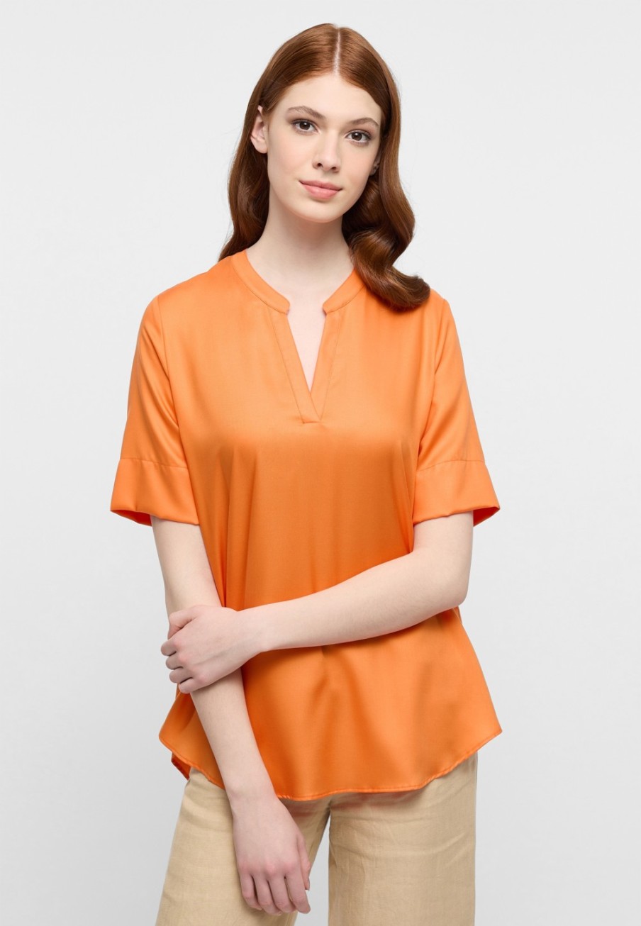 Damen ETERNA  | Bluse In Unifarben Orange