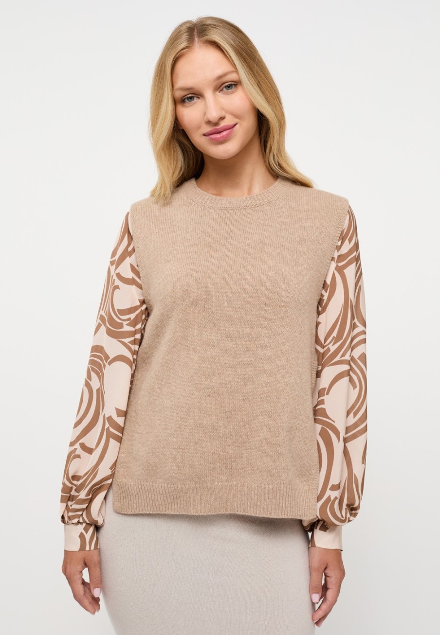 Damen ETERNA  | Strick Pullover In Unifarben Braun